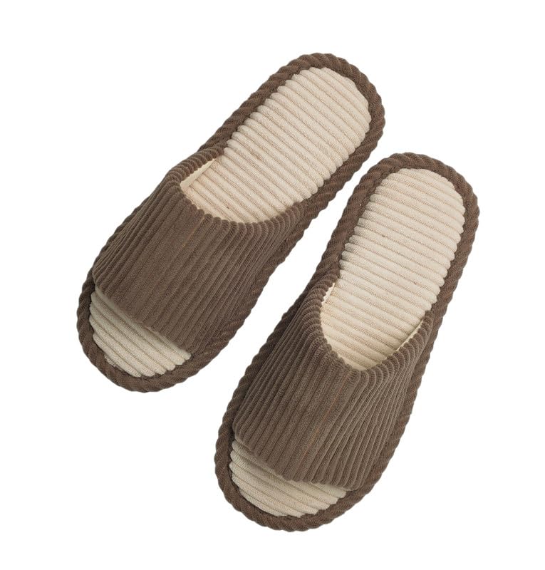 Corduroy House Slippers for Women and Men - Soft Indoor Comfort Slides with Non-Slip Sole Lightweight Breathable