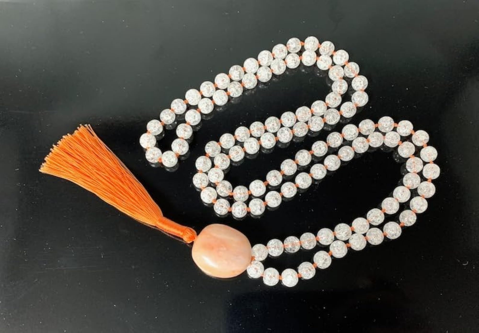 Natural Himalayan Quartz 6MM Beaded Handmade Prayer Mala Necklace