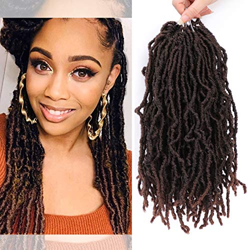 Lihui Faux Locs Crochet Hair For Black Women Soft Goddess Locs Crochet Hair 10 Inch Goddess Faux Locs Crochet Hair Synthetic Crochet Braids Hair Extensions(1B/30)