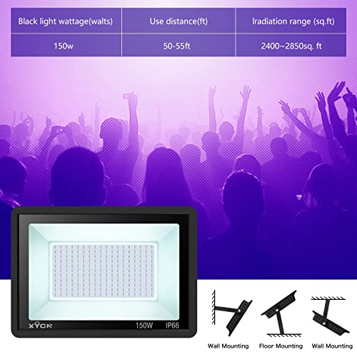 Image of Ontesik 120W LED Black Light, UV Black Light Floodlight, Powerful UV Spotlight for Body Painting, Game Room, Halloween, Screen Printing, Night Party (150, Watts)