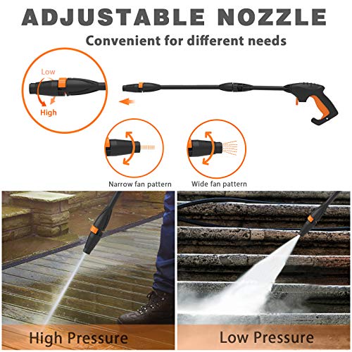 Electric Pressure Washer, Portable High Power Washer Machine 2000 Max PSI 1.32 GPM with 2 Nozzles, High Pressure Hoses, Detergent Tank, for Cleaning Homes, Cars, Decks, Driveways, Patios