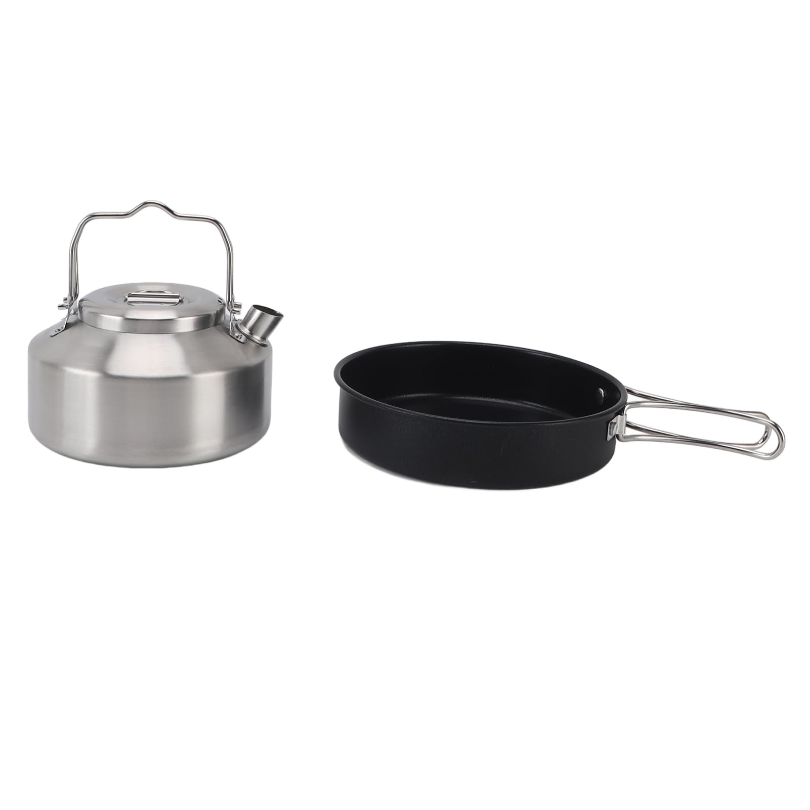 FLEXMAN 6Pc Kemping Zestaw Naczyń Kuchennych, Ze Stali Nierdzewnej Zestaw Naczynia Kuchennego Portable Lekkie Garnki Kettle do Biwakowania Plecaków Na Zewnątrz Piknik Gotowania