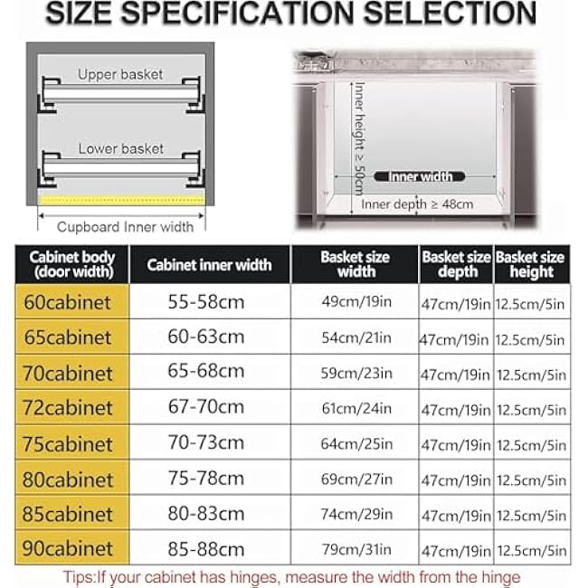 2-Tier Sliding Cabinet Organizer with Damping Guide 304 Stainless Steel Bowl Basket for Kitchen Under SinkStorage Heavy Duty Metal Sliding Baskets for Pots, Pans and Lid