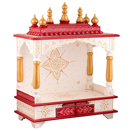 Temple Aakrati Pooja Mandir en bois pour rituel hindou et décoration spirituelle maison