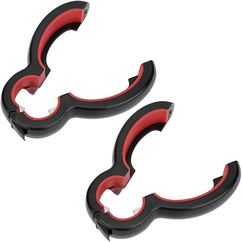 Miniatura 8 de Abrelatas manual, negro y rojo, portátil, abridor de botellas de mano, herramienta de cocina para anillos de extracción de latas para tapas de latas