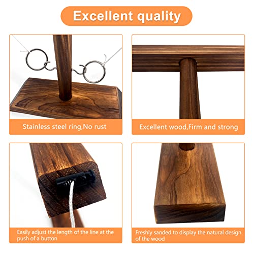 DIIQII Ring Toss Game, houten tafelblad haak ringwerpspel kinderen, premium party werpspel voor familie bar fun indoor… - Image 4