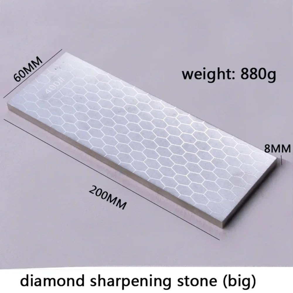 Zestaw diamentowych kamieni do ostrzania z regulowalnym uchwytem antypoślizgowym, 203 mm (8 cali), dwustronna płyta o twardości 400/1000 grit, kamień do ostrzania noży