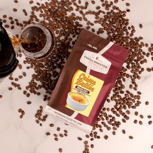 Image of Fresh Roasted Coffee, Creme Brulee Flavored Whole Bean Coffee, Medium Roast, Kosher, 12 oz