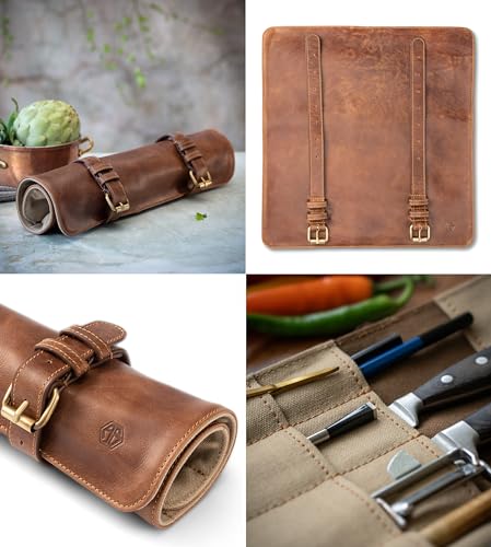 Angus Stoke 14-Slot Leather Knife Case