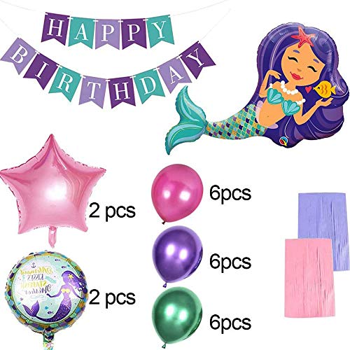 Zeemeermin decoratie kinderverjaardag, zeemeermin thema feestdecoratie, zeemeermin feestdecoraties, zeemeermin ballonnen… - Image 3