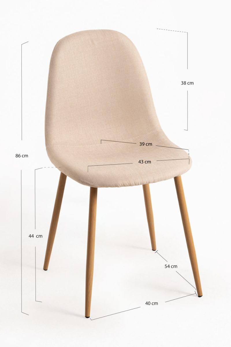 Regalos Miguel - Packs Sillas Comedor - Pack 2 Sillas Teok Tela - Beige