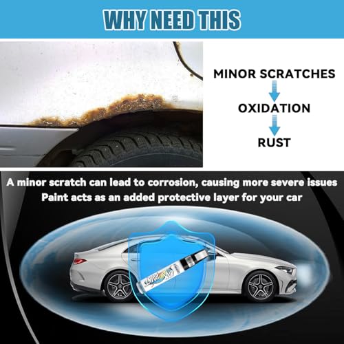 Image of White Touch Up Paint, Exact Color Match Car Paint Scratch Repair Pen Fix Vehicle Chips and Automotive Nicks Scuff