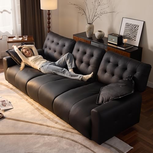 Luxury Faux Leather Reclining Sofa