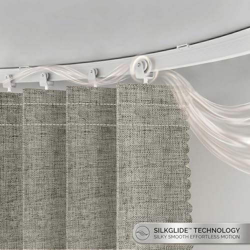 Image of JILRON Folding Accordion Partition Divider with Ceiling Track - Hanging Room Curtain, Quick Setup(Grey 180 inch W x 84 inch L-Pack of 1)