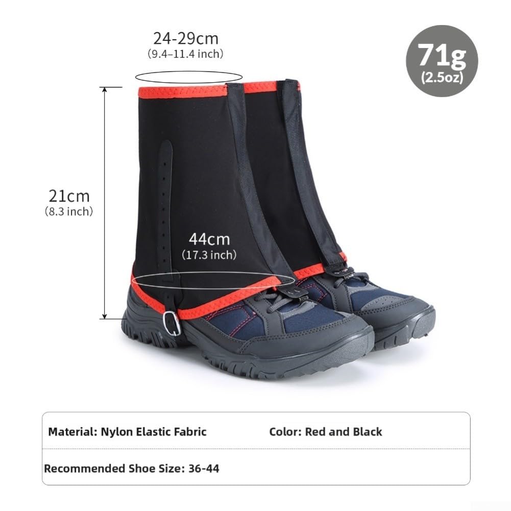 Polainas de Senderismo Nylon Elásticas 29cm Anti-Arena(Red 29 * 44 * 21cm)