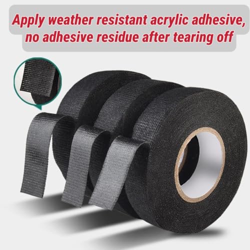 Image of High Temp Harness Tape 3 /4 inch x 50 FT, 5 Rolls - Heat Proof Tape for Automotive Wire, Self-Adhesive Cloth Electrical Insulation Tape