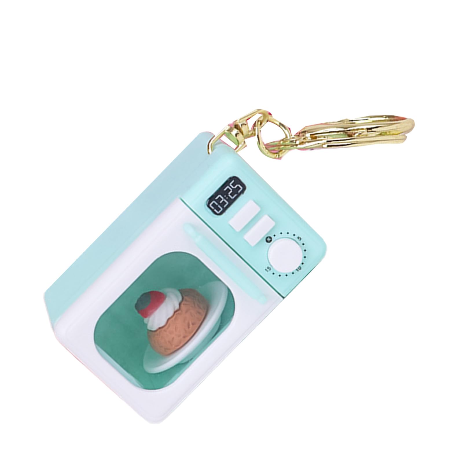 NLAIOUSL Simulation Microwave Keychain with Interactive Sound Effects Gold Lobster Clasp Child Activity Toy Creative Parent Simulation Microwave Keychain with Sound