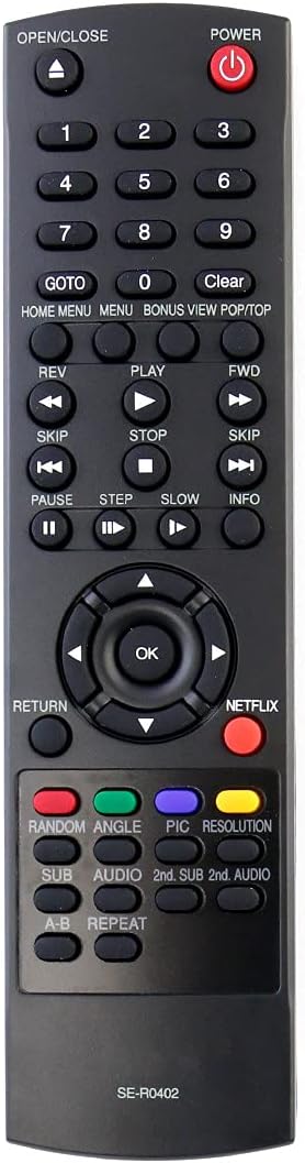 WINFLIKE SE-R0402 Replacement Remote for Toshiba Bluray BDK21 BDX2200 BDX2150KU BDK21KU BDX2150 BDX2250KU BDX2250 BDX2200KU BDX4200 BDX4150KU BDX5200 BDX4200KU BDX2250KC BDX2150KC BDX4200KU BDX2250KU