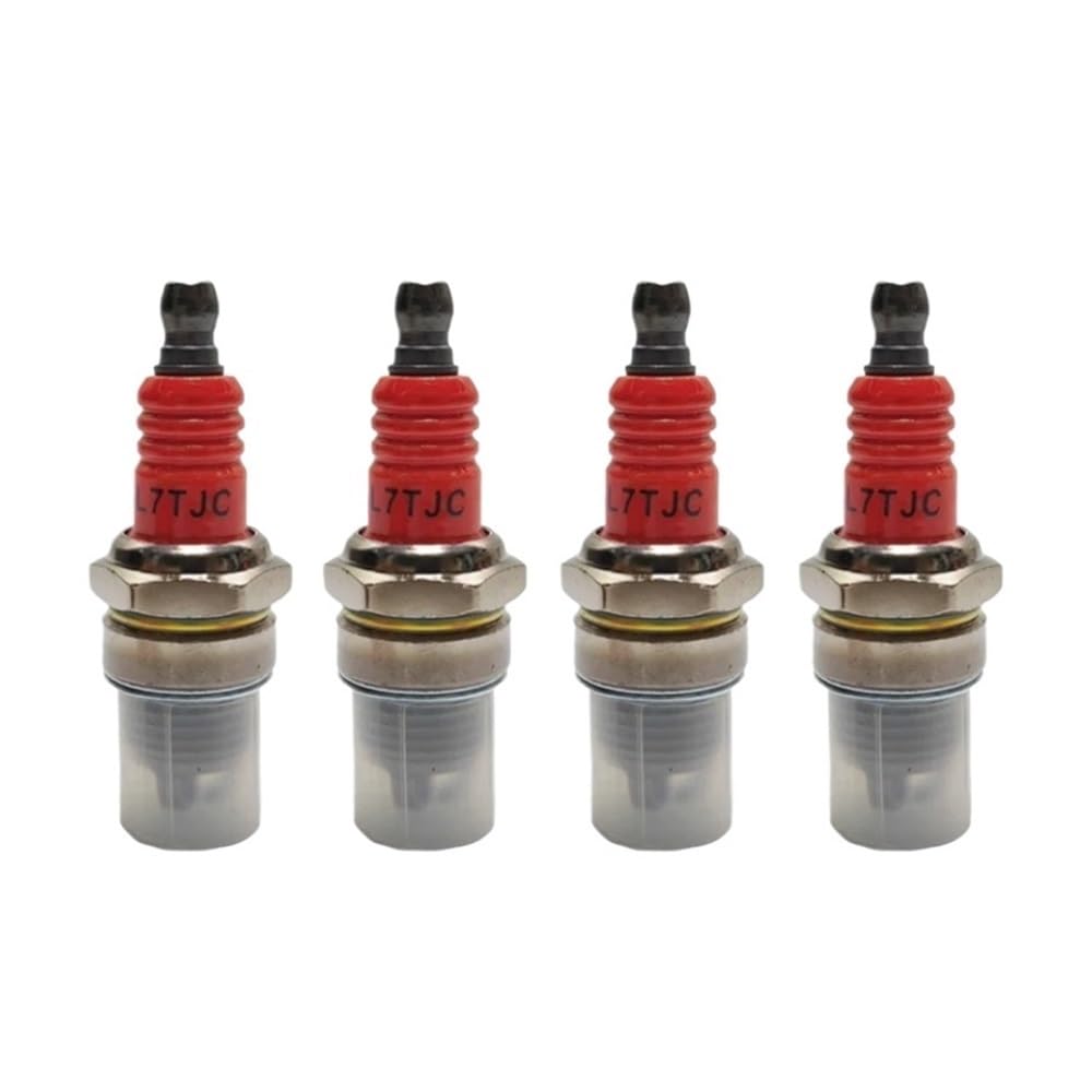 4 bujías L7TJC de 3 Lados for Motor de Dos Tiempos, aptas for Motosierra y cortacésped.