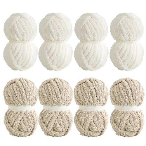 8 Pack Super Bulky Chunky Chenille Yarn for Arm...