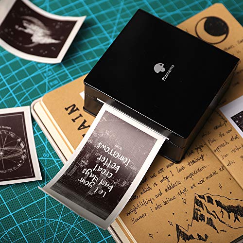 Phomemo Mini Drucker - Thermofotodrucker Taschendrucker, kompatibel mit Telefon Tablet, leistungsstarke App &Verschiedene Vorlagen für Journal, Malerei, Studiennotizen&DIY-Karte, Schwarz, M02 Drucker