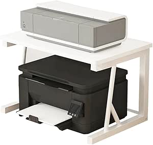 HOMCOM Desktop Printer Stand With Storage, 2-Tier Desk Organizer With 3 - View #7