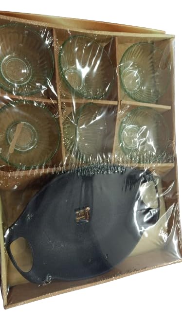 Image of Set of Black Kadai Paneer,6 Glass Bowl to Serve Paneer