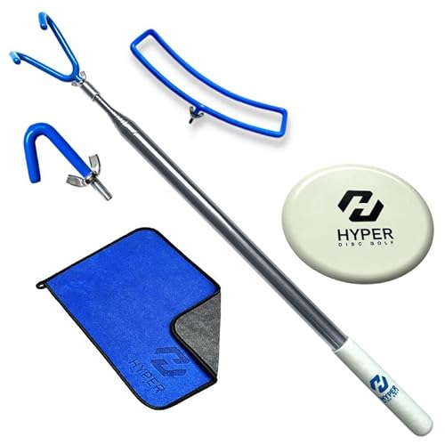 Hyper Disc Golf Retriever 3 In 1 Essentials Premium Towel And Mini Marker | 16Ft Telescoping Pole, Disc Golf Towel, Disc Golf Mini Marker | Disc Golf Accessories | Disc Golf Set | Disc Golf Retriever #TOP2