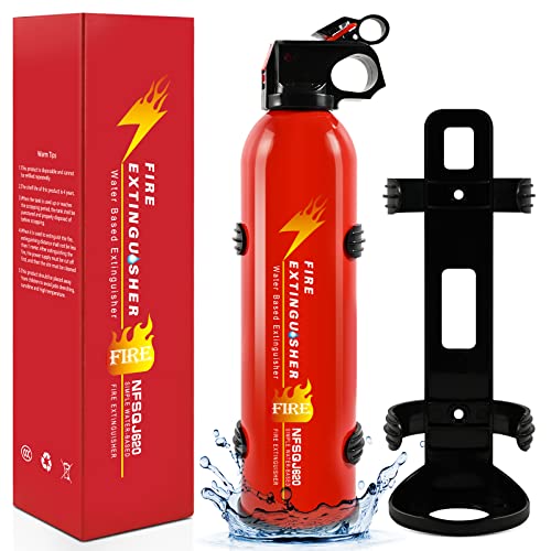 Fire Extinguisher for House - 1pcs Car Fire Extinguisher with Mount, Small A B C K Fire Extinguisher, Water-Based Fire Extinguishers for Car/House/Kitchen/Truck/Marine/Boat/Vehicle/utv/rv