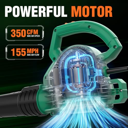 Electric Leaf Blower, 7-Amp Corded Handheld Leaf Blower by Jenixy - Used condition - Image 5