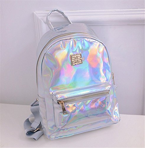 De Lovely デイパック リュックサック ホログラム 派手リュック バックパック レディース 原宿系 青文字系 シルバー バックパック リュック専門比較サイト Baglog