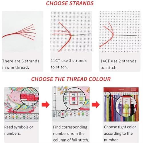 Image of Foxhool Stamped Cross Stitch Kits,11CT Printed Cross Stitch Pattern Full Embroidery Kits for Beginner Needlepoint Kits-Colorful Tree 16x20 inch