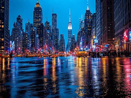Peinture Diamant New York pour Décoration Salon Kit 70x50cm