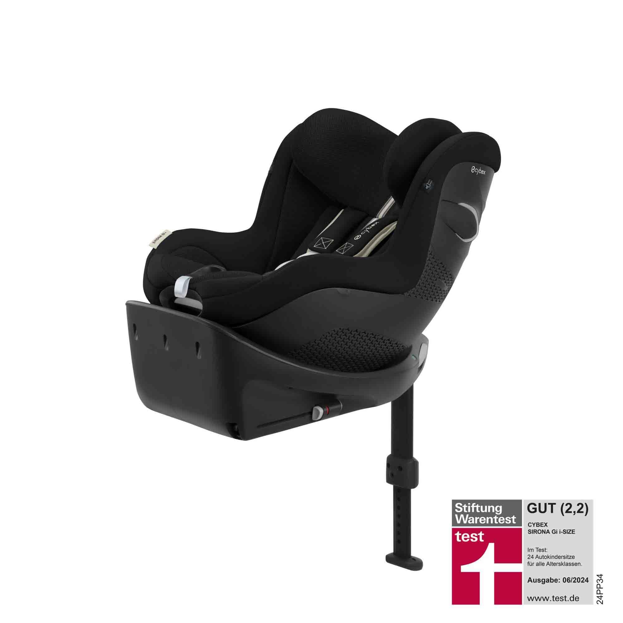 CYBEX Gold Sirona Gi i-Size Plus Kinder-Autositz inkl. Base, 3 Monate bis 4 Jahre, 20 kg, 61-105 cm, Moon Black