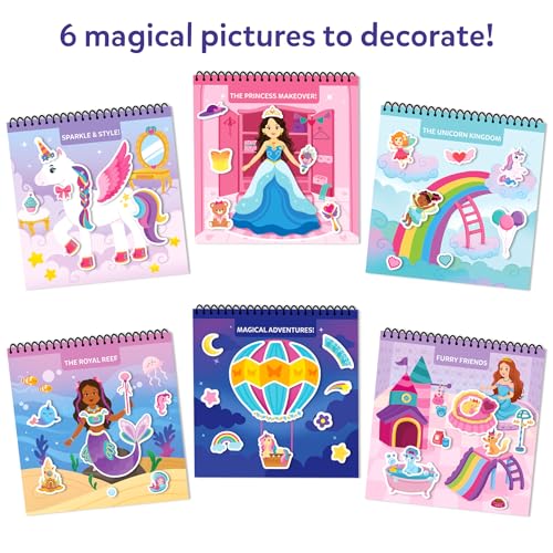 Image of Skillmatics Reusable Sticker Activity Book - Peelies, 100+ Reusable Stickers, 6 Pictures, Mess-Free Fun for Kids, Creative Play & Travel Toy, Gifts for Ages 3, 4, 5, 6, 7