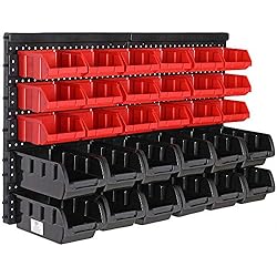 Estanteria Tornilleria Deuba Estantería de bricolaje para pared 32 Piezas Organizador de herramientas Portaherramientas estático 30 Cajas apilables