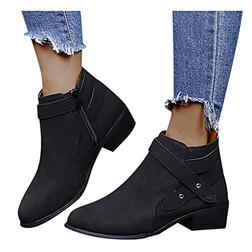 Stiefeletten Damen Absatz Gummistiefel Damen Mode Punkte Muster...