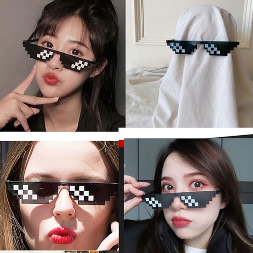 Alvogimor 3 Pack Thug Life Sunglasses,Men Women Pixel Mosaic Glasses, MLG Shades for Photo Props or Halloween Cosplay3