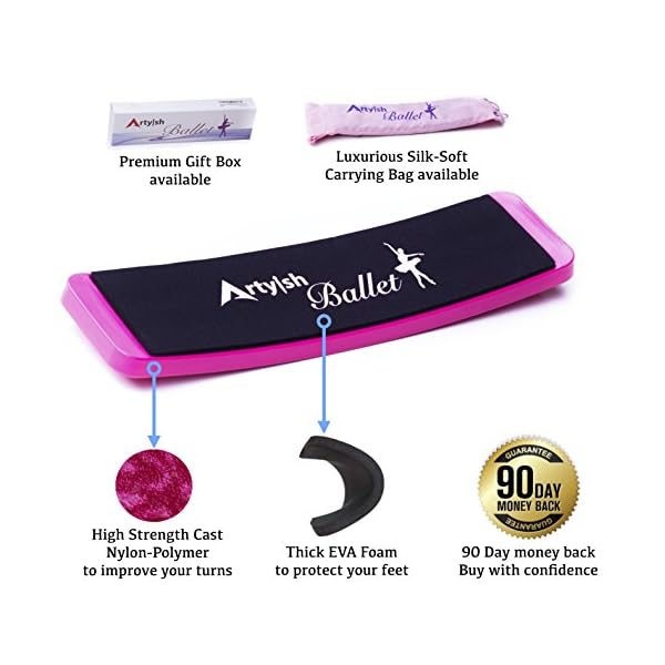 Artyish-Turning-Board-for-Dance-Figure-Skating-Premium-Gift-Box-Carrying-Bag-Included-Ballet-Pirouettes-Spin-Board-for-Dancers-Improve-Your-Balance-Turns-Perfect-Training-Tool-Great-Gift Artyish Turning Board for Dance & Figure Skating. Premium Gift Box & Carrying Bag included. Ballet, Pirouettes Spin Board for Dancers, Improve Your Balance & Turns, Perfect Training Tool, Great Gift