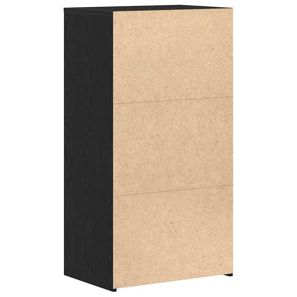 vidaXL Aparador con 6 cajones Roble Negro 50x34x96cm Madera ingeniería, Armario de almacenaje, Mueble aparador, Mueble de almacenaje de Cocina, bufé