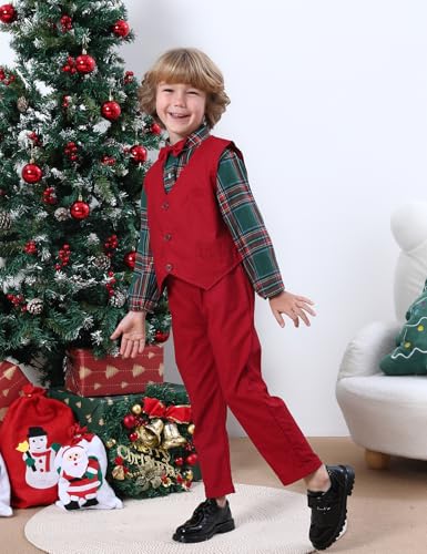 A&J DESIGN Toddler Boys Formal Clothes with Suspender Baby Wedding Outfit Kids Dress Suit Set3