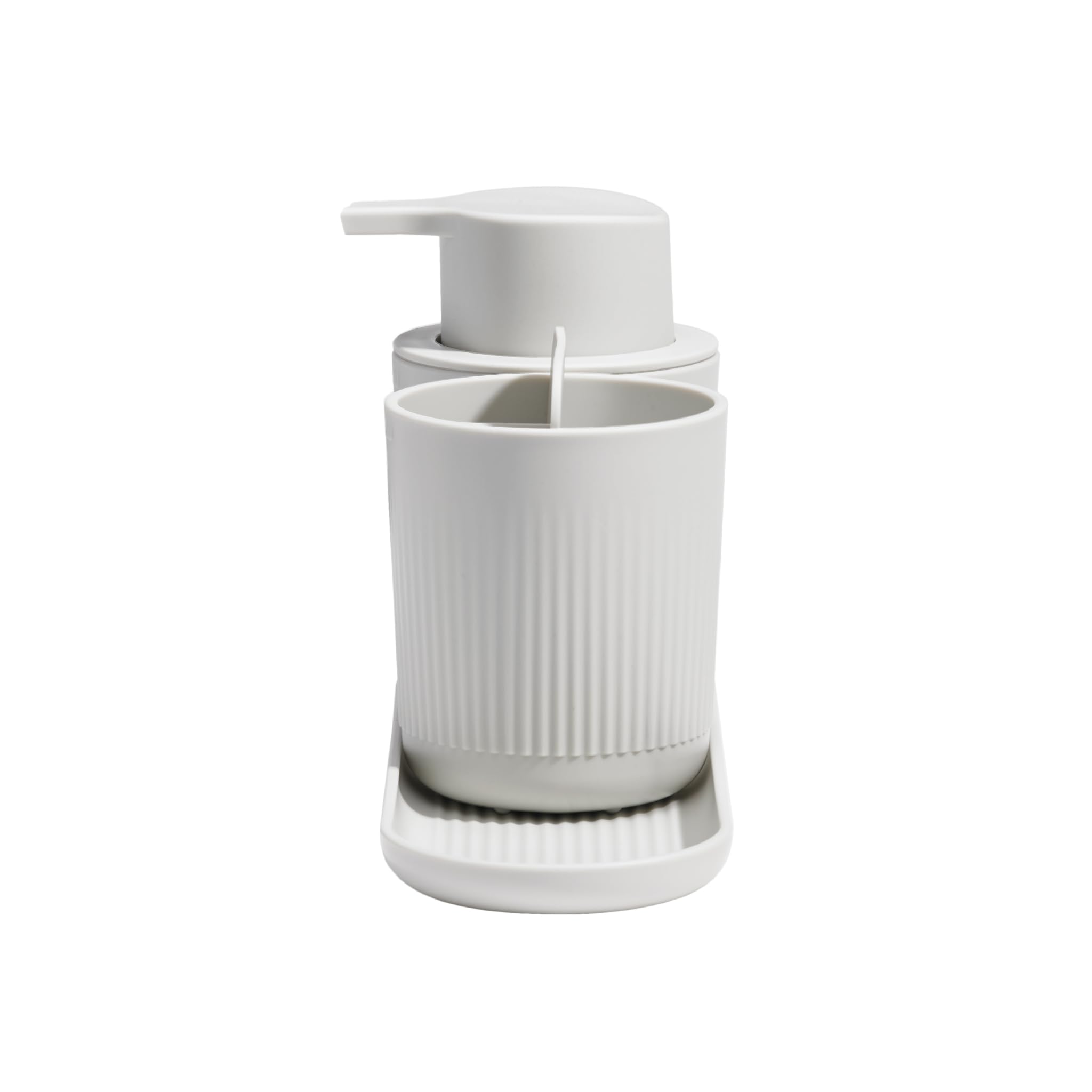 ReBorn Juego de baño reciclado, soporte para cepillo de dientes, dispensador de jabón y bandeja de baño en un paquete, fácil de limpiar con piezas extraíbles, fabricado en Gran Bretaña con materiales