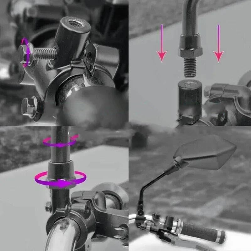 Espejos laterales convexos para moto con visión ampliada antirreflejos 4