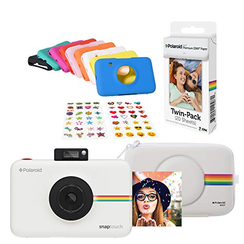 Polaroid Snap Touch Instant Digital Camera (White) Protective Kit with 20 Sheets Zink