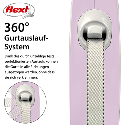 flexi® Comfort S Gurt 5 m rosa, Roll-Leine für Hunde bis 15 kg
