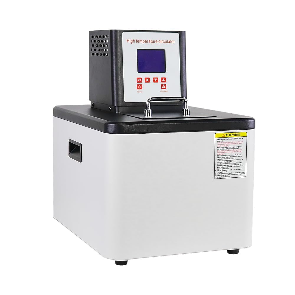 US in Stock 6L Laboratory High-Temperature Circulating Oil Bath,Up to 300℃/572℉,Lab Constant Temperature Heating Tank,0.1℃ High Precision Thermostat,for Glass Reactor,110V (6L)