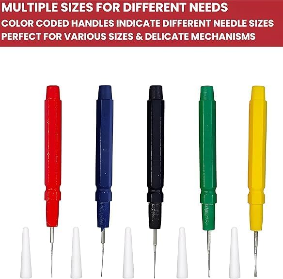 PRESIZE 5 Oiler Pen Needle Set for Watchmaker Precision Oiler Pen Applicator for Watch Repair, Clock Lubrication and Small Parts