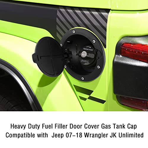 Heavy Duty Gas Cap Cover With American Flag,Personalised Car Decoration Resistant To Gasoline Fuel Door Cover Replacement Compatible With Jeep 2007-2018 Wrangler Jk Unlimited #TOP5