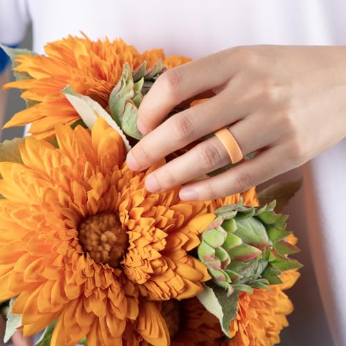 Egnaro Women's Bridal Rings Sets, 6mm Wide, 2mm Thick, Silicone Wedding Rubber Band with Half Size, Inner Arc Ergonomic Breathable Design by Egnaro - Image 3