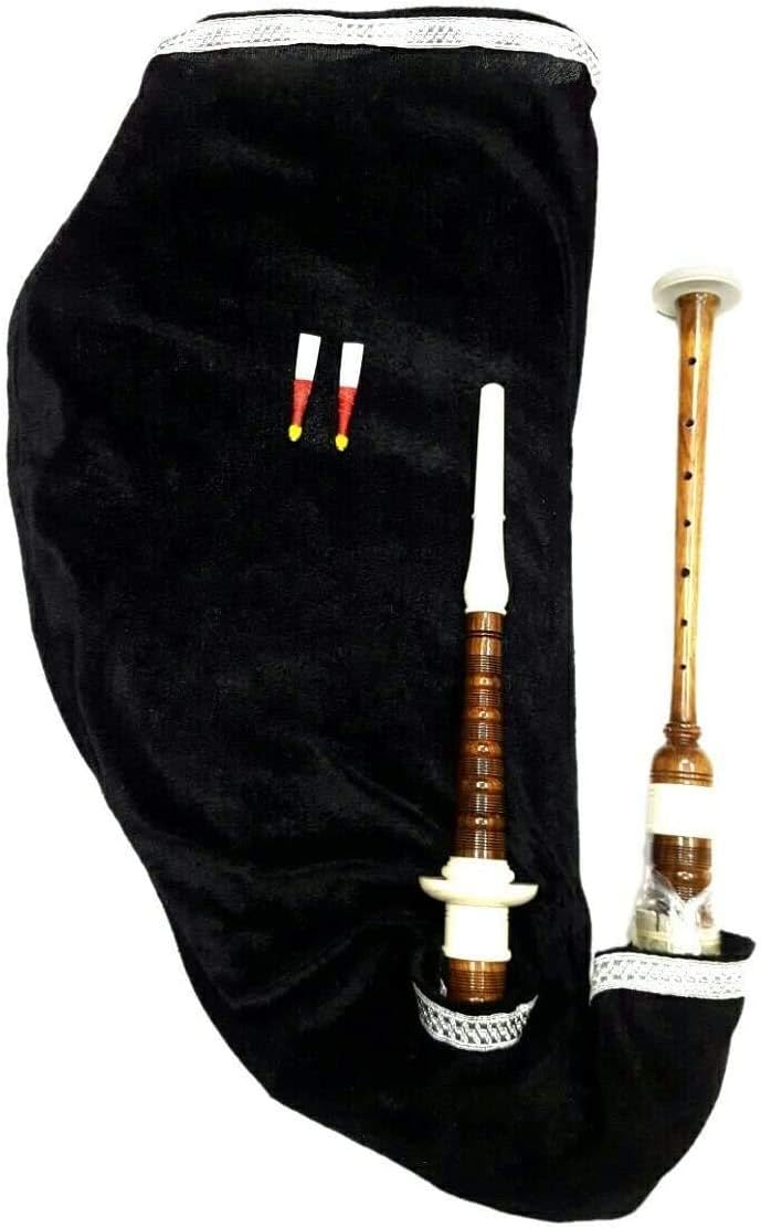 Scottish Goose Practice Bagpipe New Rosewood Various Mounts Black Velvet Bag (Brown2 with ivory mounts)